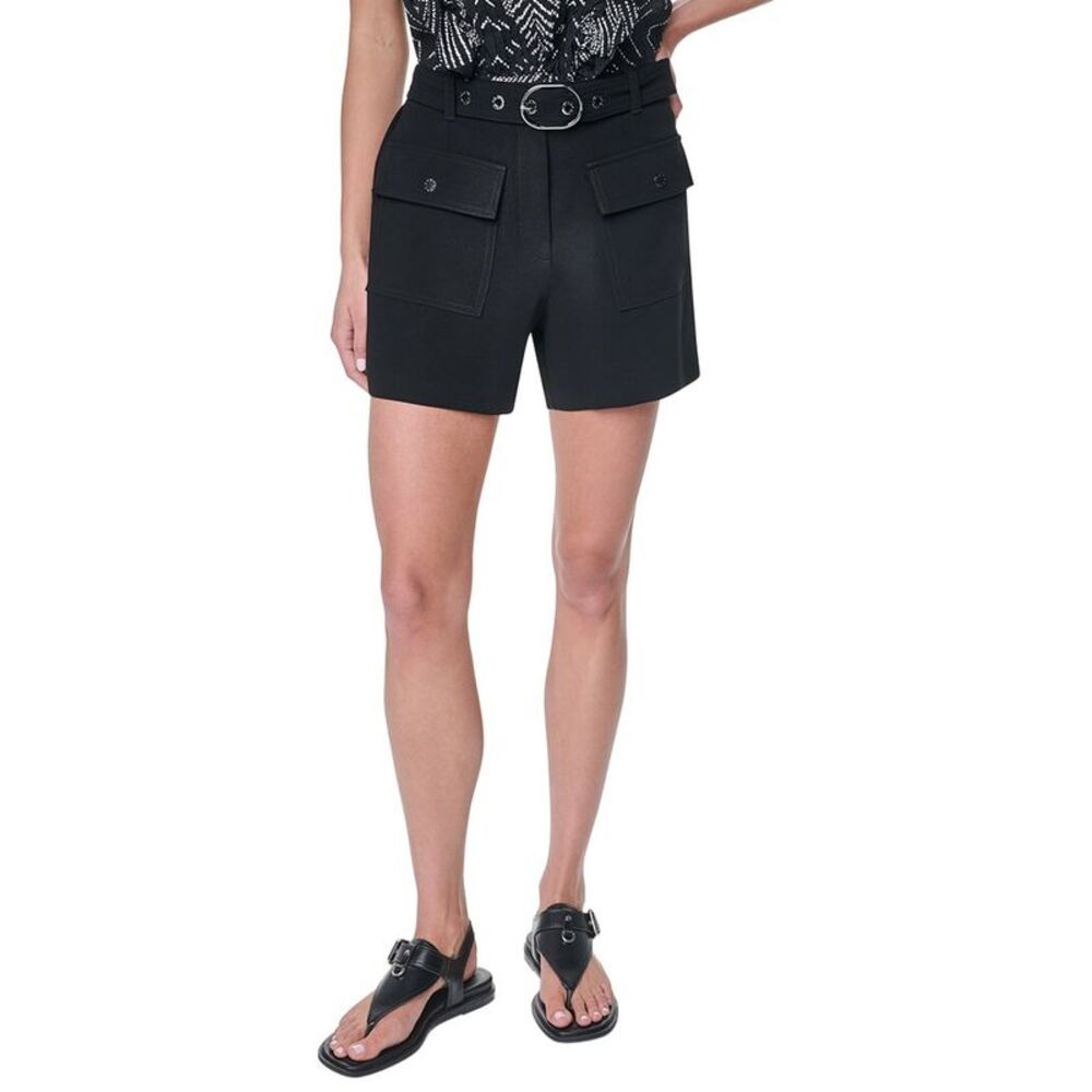 Dkny Womens  Belted Patch Pocket Short, Black